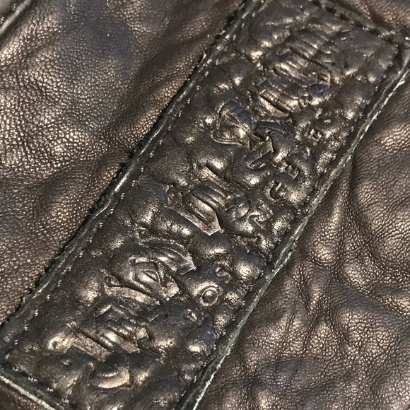 Vintage Large Jaded By Knight Lost Angels Denim Leather/Lamb Skin Moto Jacket - Picture 12 of 13